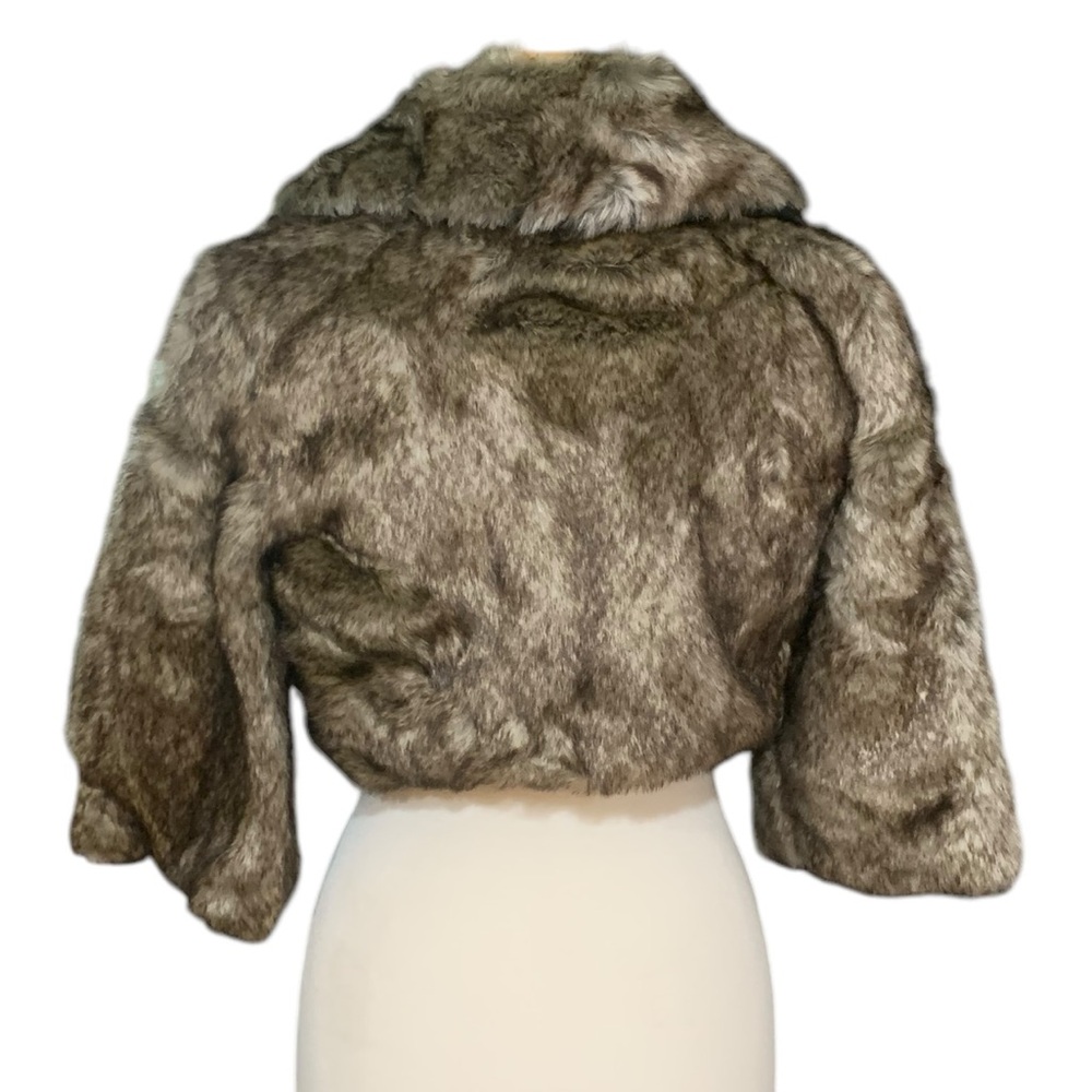 Jolt Faux Fur Jacket with Black Bow - Picture 3 of 6